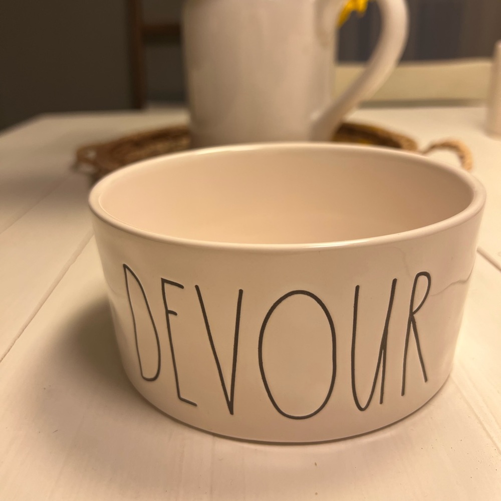 Rae Dunn DEVOUR dog bowl